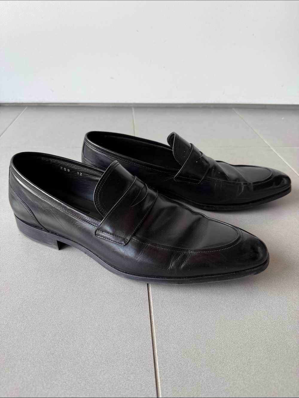 To Boot Black Leather Penny Loafers with Classic Strap - Picture 3 of 8